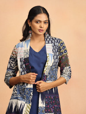 Sharp in Blue Womens Co Ord Set With Jacket - S Women's Co ord Set