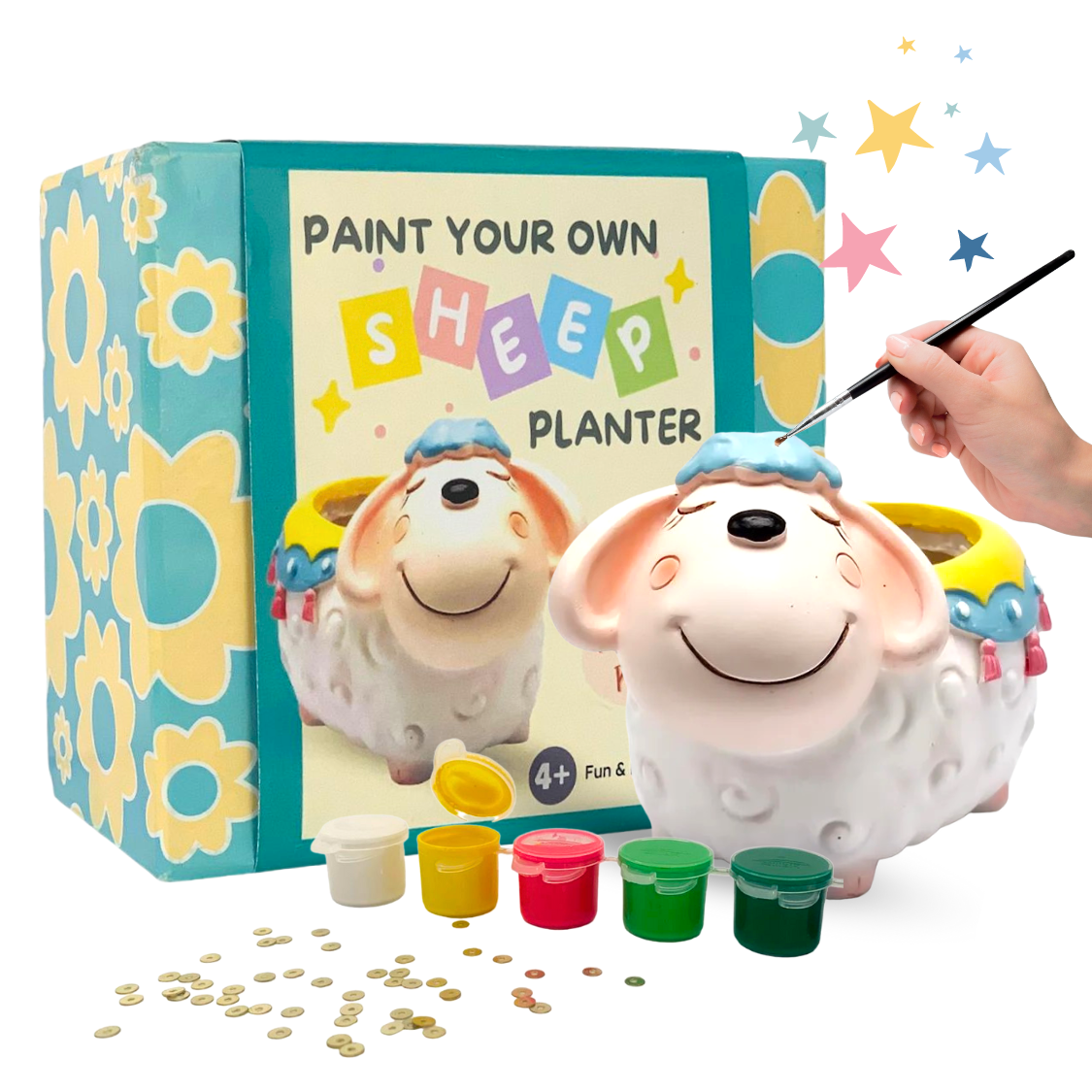 Craftopedia Paint Your Own Sheep Planter | DIY Art and Craft Kit