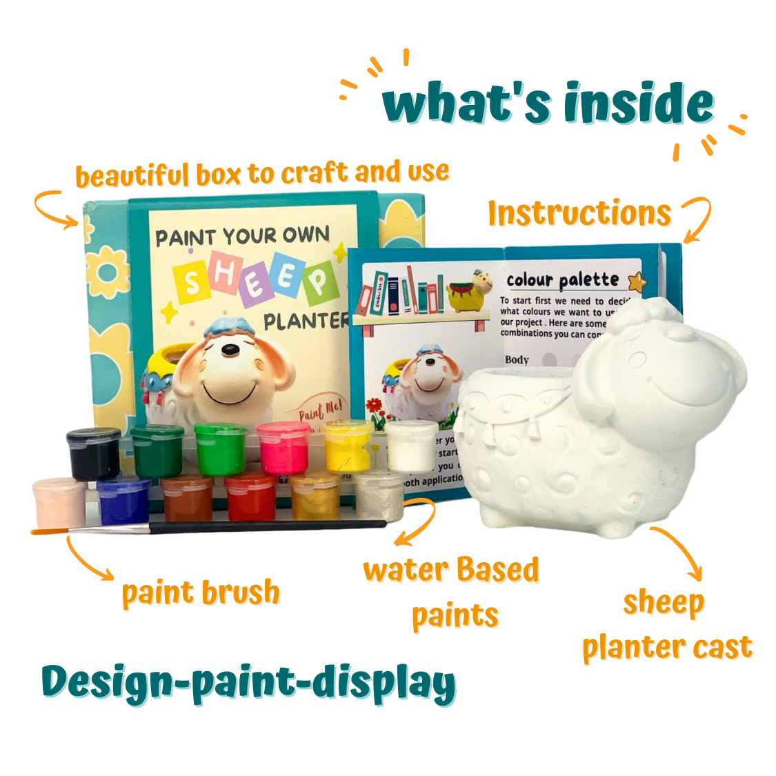 Craftopedia Paint Your Own Sheep Planter | DIY Art and Craft Kit