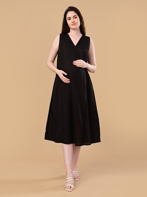 ShiftEase Maternity and Nursing Shacket Dress - Pink Maternity Casual Dress