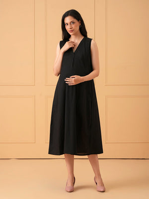 ShiftEase Maternity and Nursing Shacket Dress - Pink Maternity Casual Dress