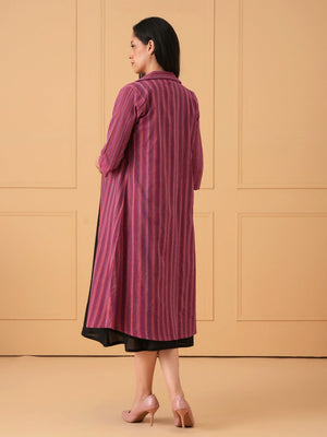 ShiftEase Maternity and Nursing Shacket Dress - Pink Maternity Casual Dress