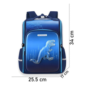 Shimmer Geometric Blue Dino School Backpack for Kids,6yrs - 10yrs - Back To School