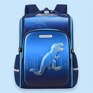 Shimmer Geometric Blue Dino School Backpack for Kids,6yrs - 10yrs - Back To School