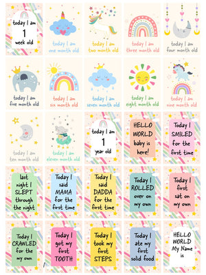 Shine like a Rainbow Milestone Cards - (Pack of 25) - MSCD - SNLR
