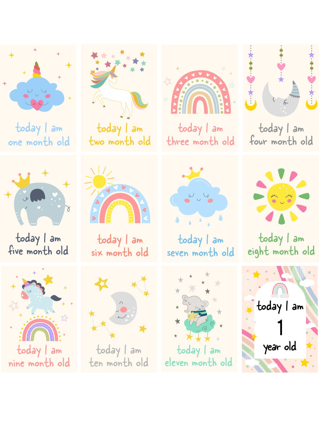 Shine like a Rainbow Milestone Cards - (Pack of 25) - MSCD - SNLR