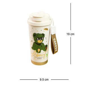Shiny Green Ted Stainless Steel premium Insulated Detox Infuser Bottle with Tea and Fruit Infuser attachment, 520ml - Back To School