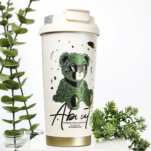 Shiny Green Ted Stainless Steel premium Insulated Detox Infuser Bottle with Tea and Fruit Infuser attachment, 520ml - Back To School