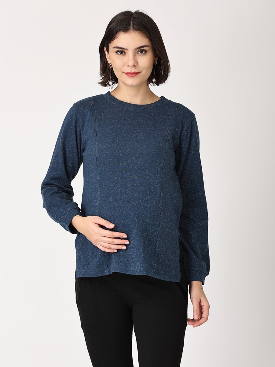 Shooting Star Maternity Sweatshirt with Nursing - MSWT-SHSTR-S