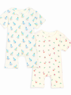 Shorts Romper Combo of 2: Duck Tales-Birdie & Blossom - ROM2-PB-DTBB-PM