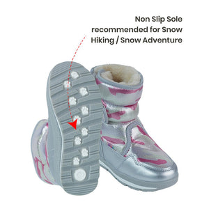 Silver & Fuchsia Pink Waterproof Winter Snow Boots for Kids for minus temperature - 25 EUR Winter Wear