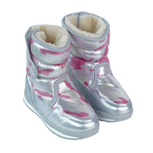 Silver & Fuchsia Pink Waterproof Winter Snow Boots for Kids for minus temperature - 25 EUR Winter Wear
