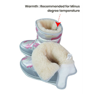 Silver & Fuchsia Pink Waterproof Winter Snow Boots for Kids for minus temperature - 25 EUR Winter Wear