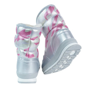 Silver & Fuchsia Pink Waterproof Winter Snow Boots for Kids for minus temperature - 25 EUR Winter Wear