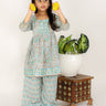 Silver Grey Floral Embroidered Girls Anarkali Kurta Set - KP-SLVGY-6-12