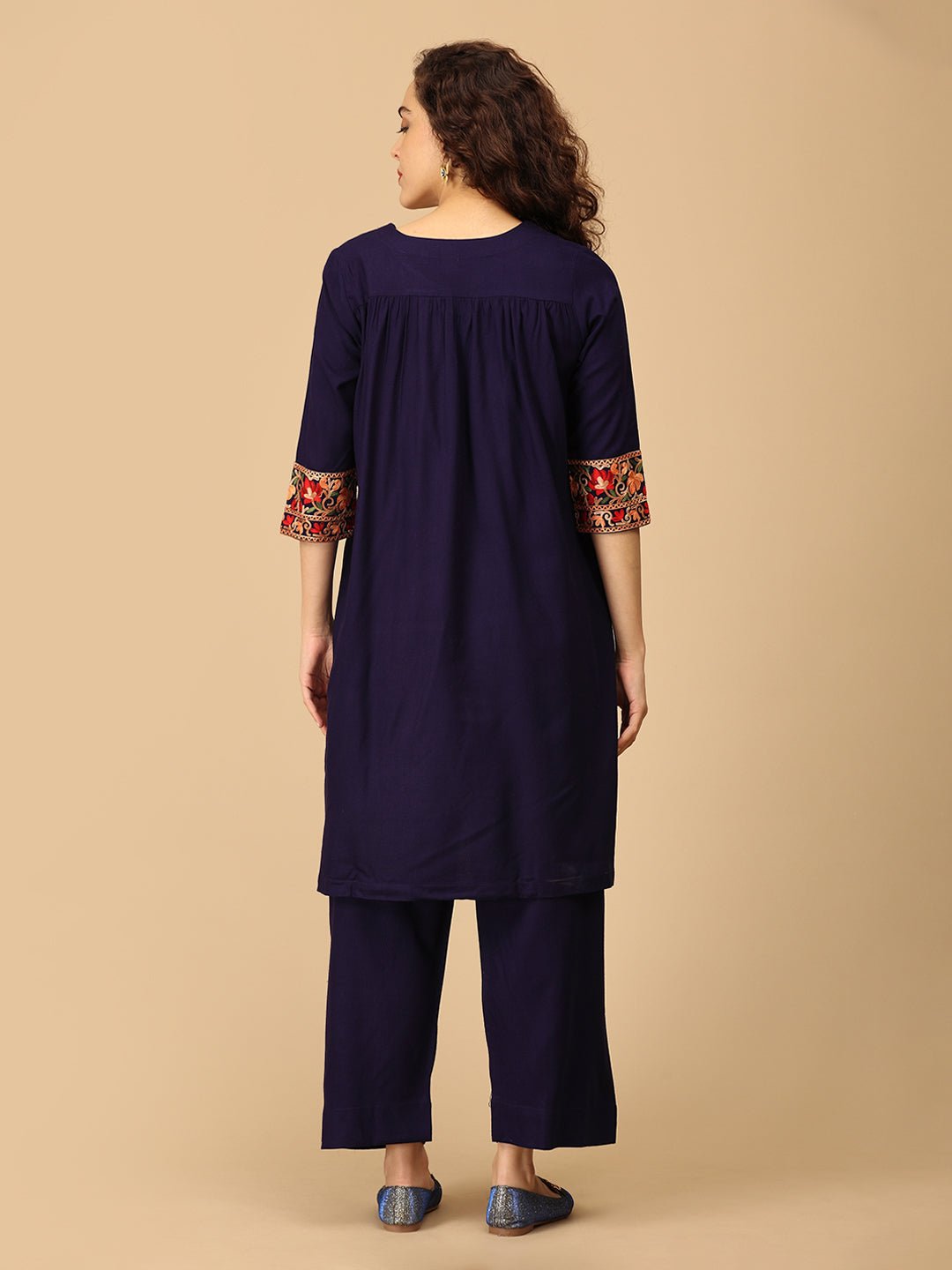 Sitara - e - Neel Cashmilon Maternity And Nursing Kurta Set With Dupatta - MEW - SK - STREN - S