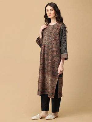Siyah Khwab Womens Cashmilon Kurta Set with Shawl - S Womens Ethnic Set