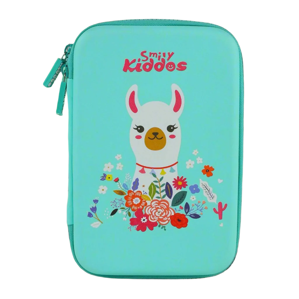 Smily Kiddos Single compartment Eva pencil case - Llama Theme Green
