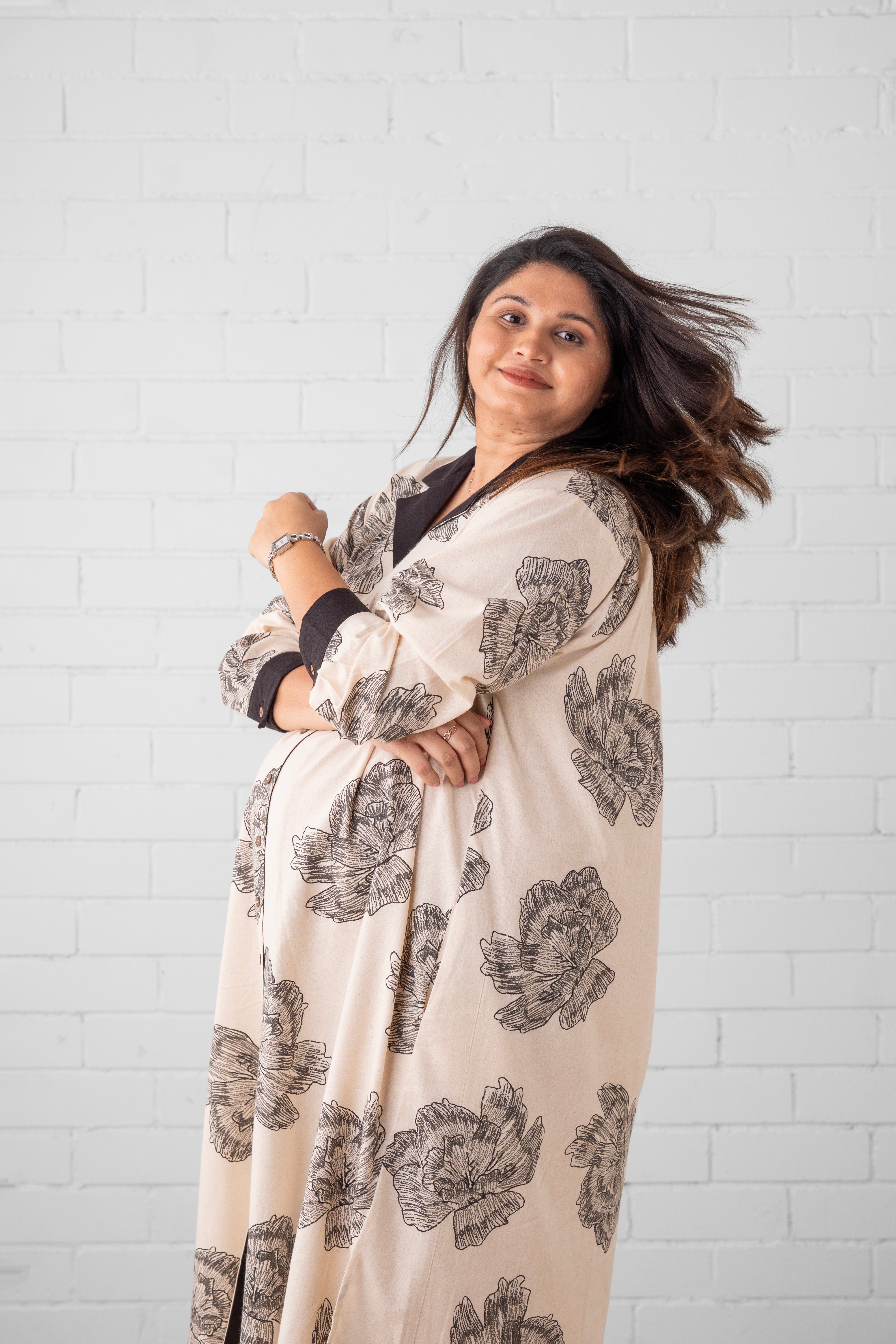 Sketch Petal Maternity and Nursing Dress - S Maternity Casual Dress