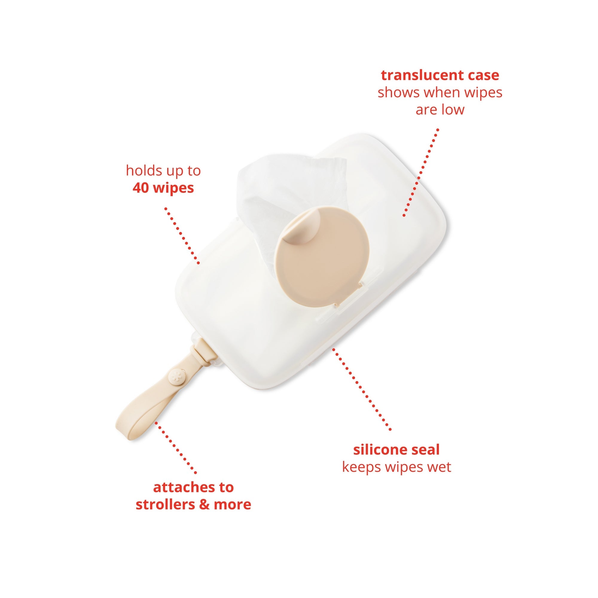 Skip Hop Grab & Go Snug Seal Wipes Case Oat Birth+ to 24M - 9R255510