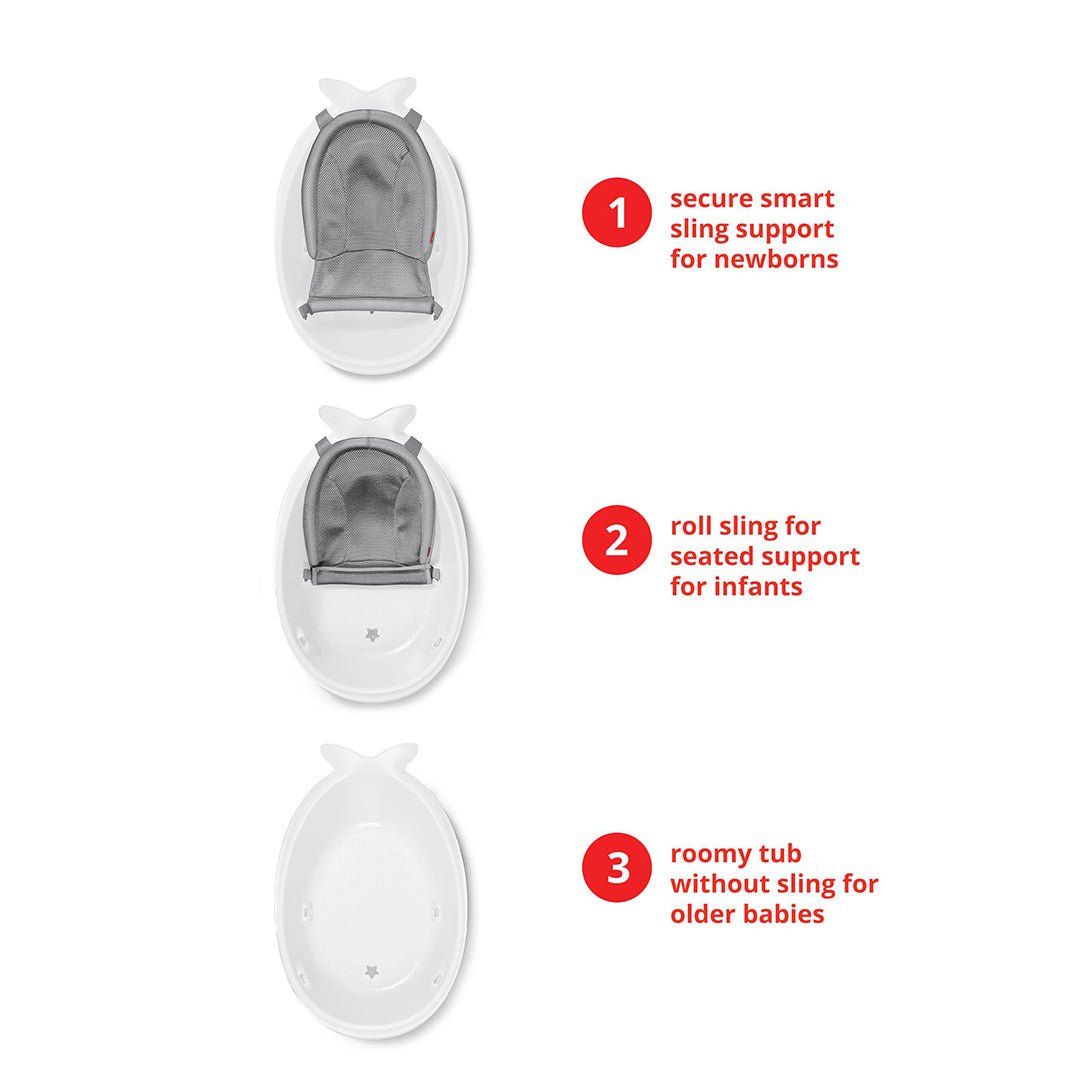 Skip Hop Moby Smart Sling 3 - Stage Tub White Birth+ To 36M - 9P466810