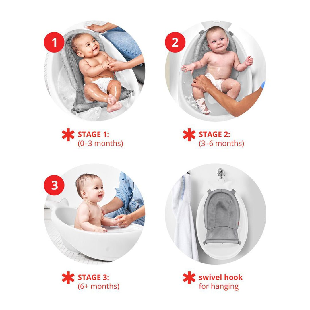 Skip Hop Moby Smart Sling 3 - Stage Tub White Birth+ To 36M - 9P466810