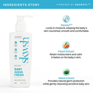 Skwsh Baby Aqua Fresh Body Wash - 200 mL - Baby Skincare