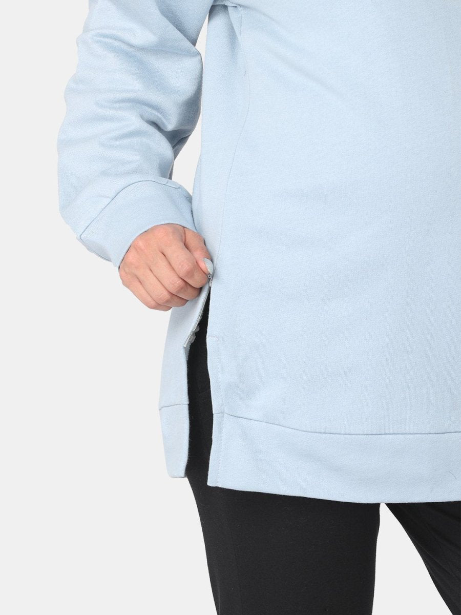 Sky Blue Maternity and Nursing Sweatshirt - MNSWT-SKYBL-S