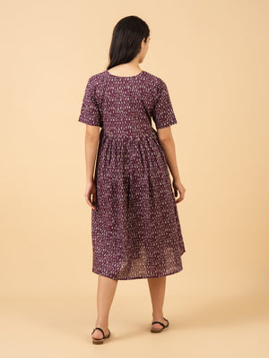 Sleek Cabernet Maternity and Nursing Dress - S Maternity Casual Dress