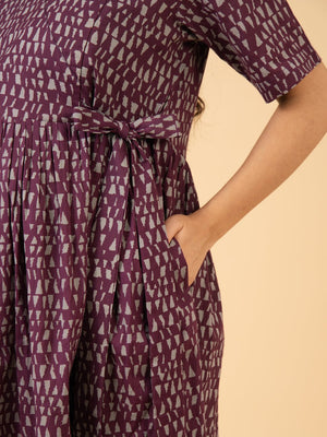 Sleek Cabernet Maternity and Nursing Dress - S Maternity Casual Dress