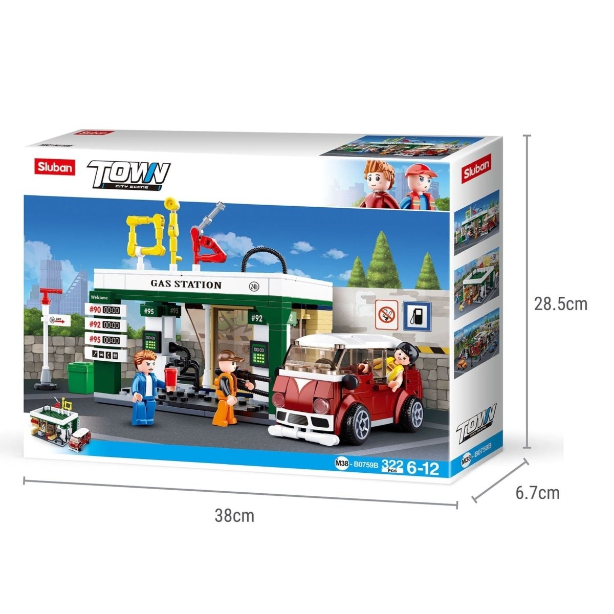 SLUBAN Building Blocks Kit for Boys and Girls -Town Petrol Station - M38-B0759B