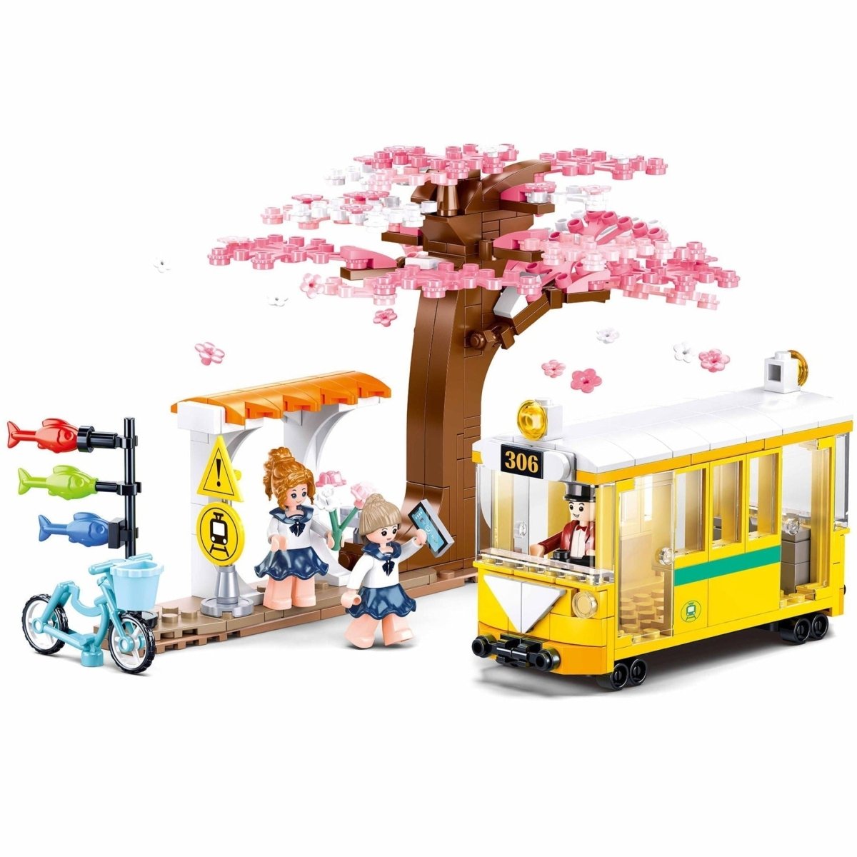 SLUBAN Building Blocks Kit for Girls - Happy Diary Downtown Tram - M38-B1018