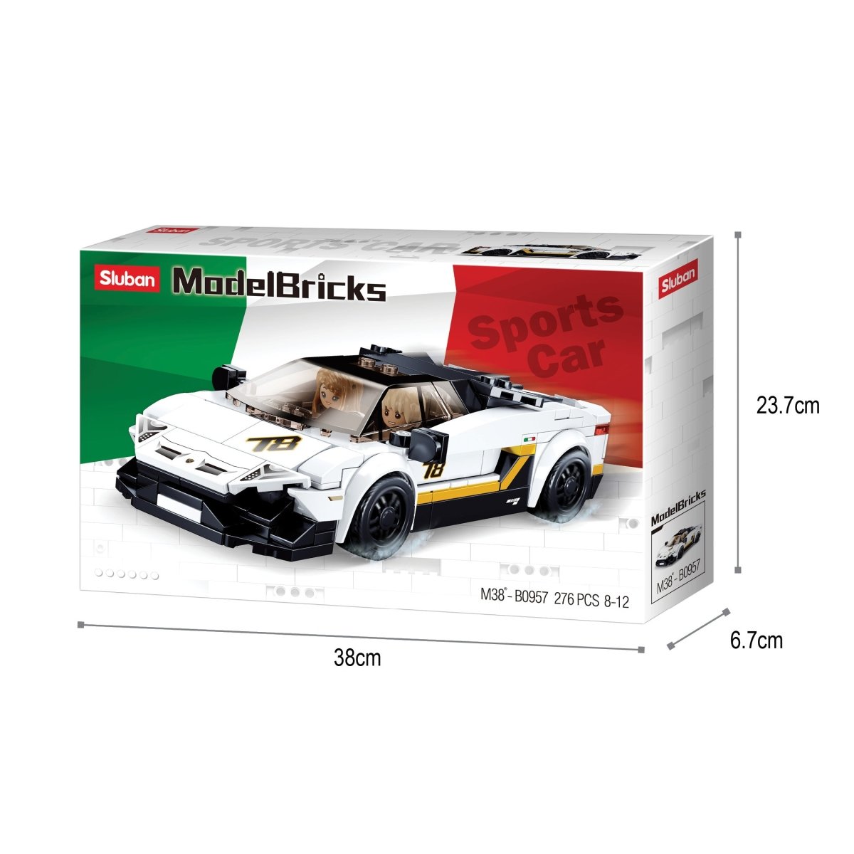 Sluban Racing Car- White Building Blocks Kit - M38-B0957