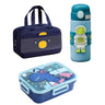 Small Dino/Unicorn Astro Lunch Box Insulated Lunch Bag Combo Set for Kids - LSB-LBDino-LBCB-WBGrastrnt-SML