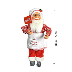 Small Masterchef Santa Claus self Standing Christmas Table Décor & Christmas Decoration - 14 inch Christmas