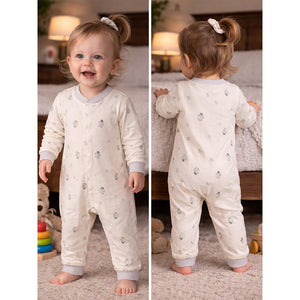 Small Penguins, Full Sleeves Jumpsuit Romper for Tiny Toddlers - 3 - 6 Months Kids Clothing