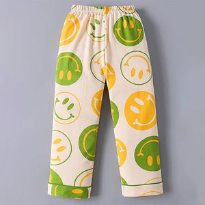 Smilie print soft Cotton Kids Nightsuit - 3 - 4 Years Nightsuits