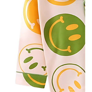 Smilie print soft Cotton Kids Nightsuit - 3 - 4 Years Nightsuits