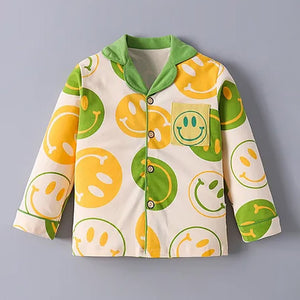 Smilie print soft Cotton Kids Nightsuit - 3 - 4 Years Nightsuits