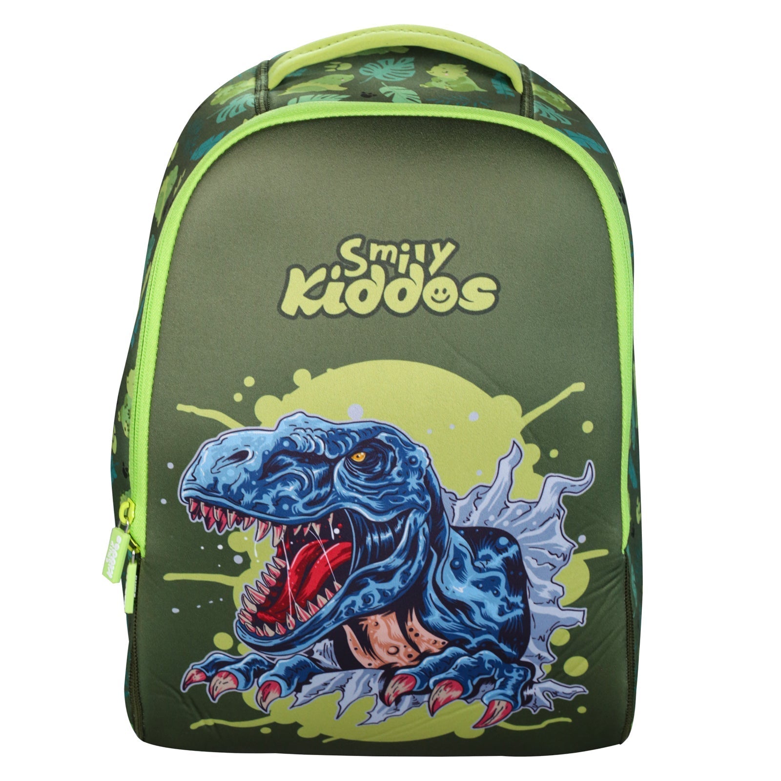 Smily Kiddos 13 L Roaring Dino Neoprene Junior Backpack – Green - SK16001819