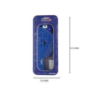 Smily Kiddos 15cm Metal Colored Ruler Set – Tin Box - Blue Kids Stationery