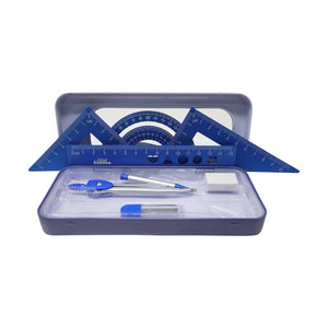 Smily Kiddos 15cm Metal Colored Ruler Set – Tin Box - Blue Kids Stationery