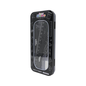 Smily Kiddos 15cm Metal Colored Ruler Set – Tin Box - Black Kids Stationery