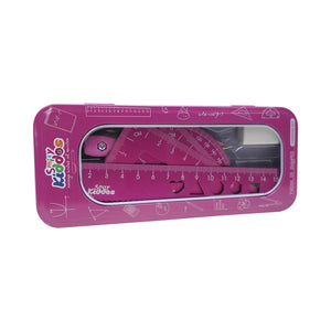 Smily Kiddos 15cm Metal Colored Ruler Set – Tin Box - Pink Kids Stationery