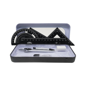 Smily Kiddos 15cm Metal Colored Ruler Set – Tin Box - Black Kids Stationery