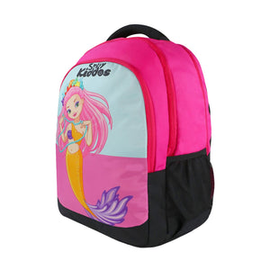 Smily Kiddos 29L Junior School Bag - Mermaid Theme - Dark Pink - School Bag