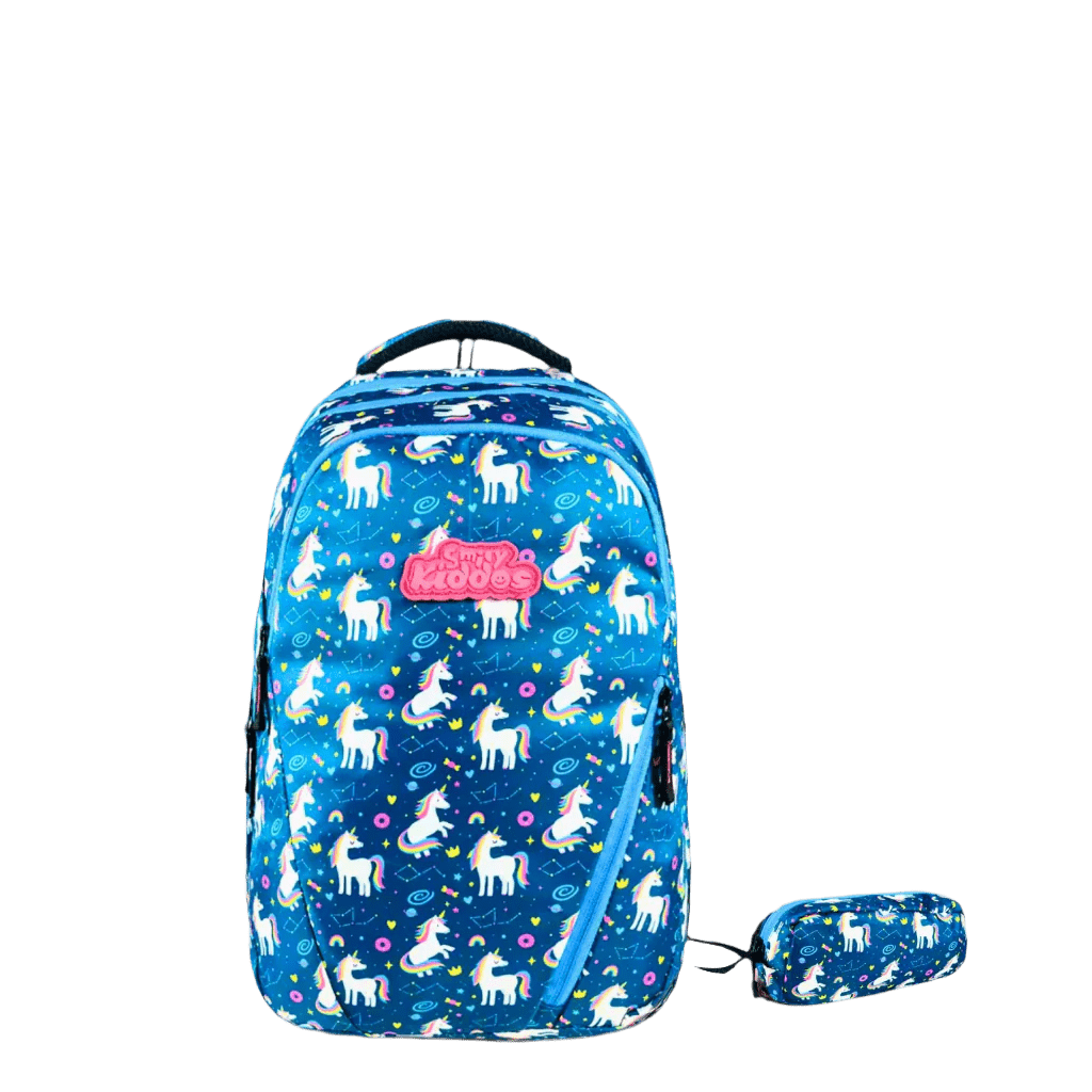 Smily Kiddos ARC Backpack with Pencil Pouch - Blue - MK11002183