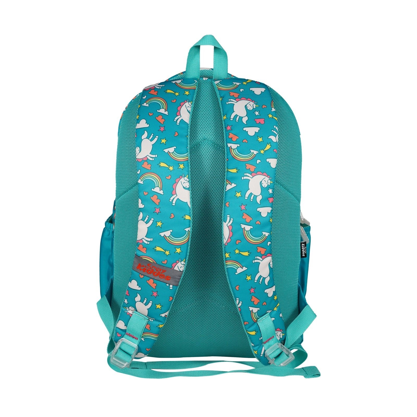 Smily Kiddos Bouncy Backpack – Sea Green | Cute Unicorn & Rainbow Print | Kids School Bag - MK11002313
