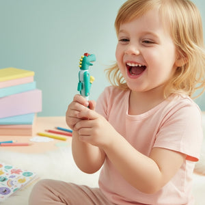 Smily kiddos Boxing Pen - Green Funny Dino Kids Stationery