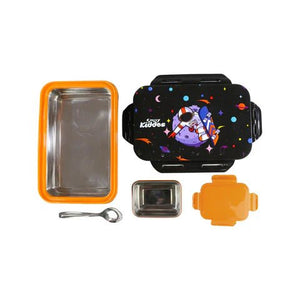 Smily Kiddos Brunch Stainless Steel Lunch Box - Astronaut Theme - Black - SK16001771
